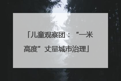 儿童观察团：“一米高度”丈量城市治理