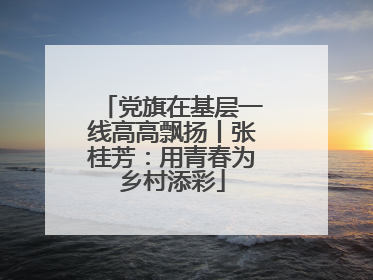 党旗在基层一线高高飘扬丨张桂芳：用青春为乡村添彩