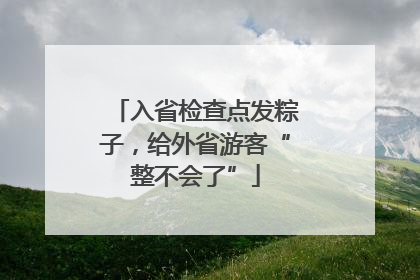 入省检查点发粽子，给外省游客“整不会了”