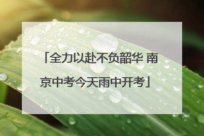 全力以赴不负韶华 南京中考今天雨中开考
