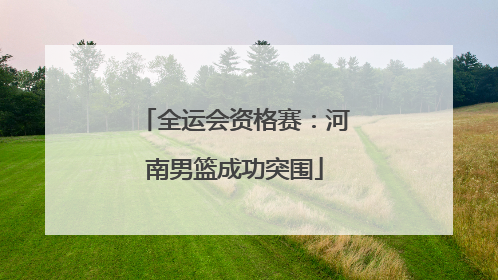 全运会资格赛：河南男篮成功突围