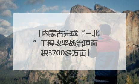 内蒙古完成“三北”工程攻坚战治理面积3700多万亩