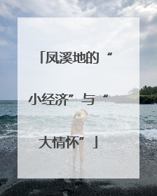 凤溪地的“小经济”与“大情怀”