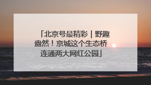 北京号最精彩｜野趣盎然！京城这个生态桥连通两大网红公园