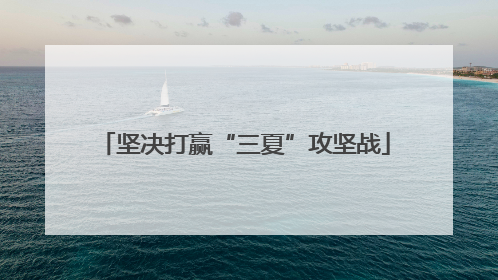 坚决打赢“三夏”攻坚战