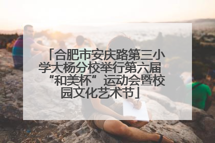 合肥市安庆路第三小学大杨分校举行第六届“和美杯”运动会暨校园文化艺术节