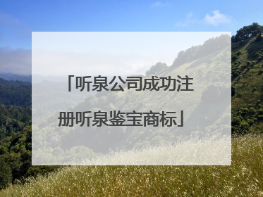 听泉公司成功注册听泉鉴宝商标