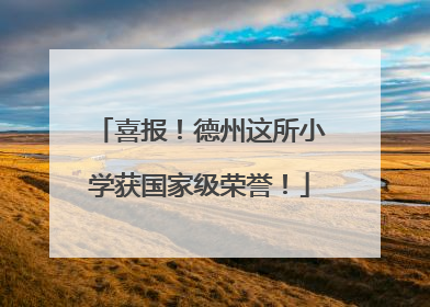 喜报！德州这所小学获国家级荣誉！