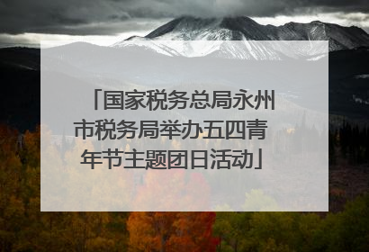 国家税务总局永州市税务局举办五四青年节主题团日活动