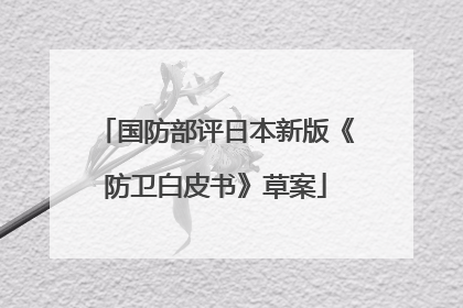 国防部评日本新版《防卫白皮书》草案
