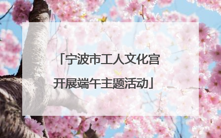 宁波市工人文化宫开展端午主题活动