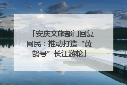 安庆文旅部门回复网民：推动打造“黄鹄号”长江游轮