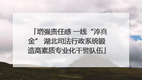 增强责任感 一线“淬真金” 湖北司法行政系统锻造高素质专业化干警队伍