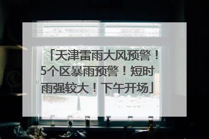 天津雷雨大风预警！5个区暴雨预警！短时雨强较大！下午开场