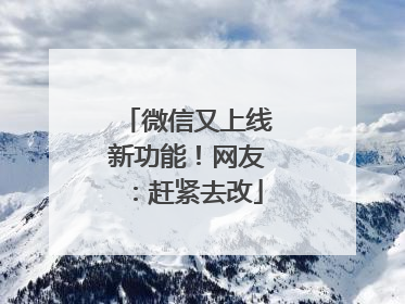 微信又上线新功能！网友：赶紧去改
