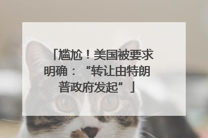 尴尬！美国被要求明确：“转让由特朗普政府发起”