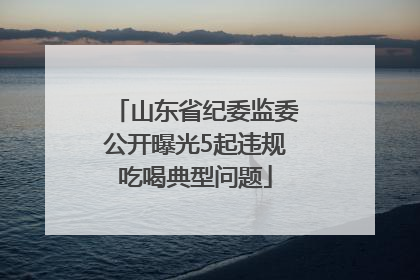 山东省纪委监委公开曝光5起违规吃喝典型问题