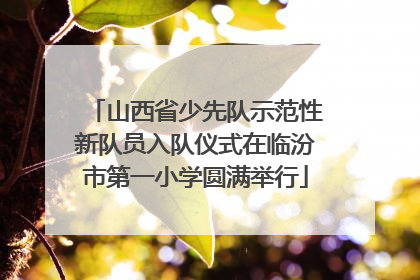 山西省少先队示范性新队员入队仪式在临汾市第一小学圆满举行