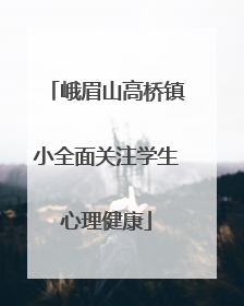 峨眉山高桥镇小全面关注学生心理健康