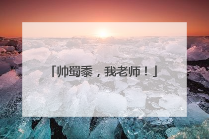 帅蜀黍，我老师！