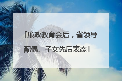 廉政教育会后，省领导配偶、子女先后表态