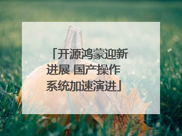 开源鸿蒙迎新进展 国产操作系统加速演进