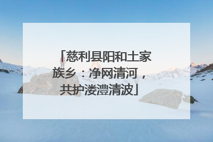慈利县阳和土家族乡：净网清河，共护溇澧清波