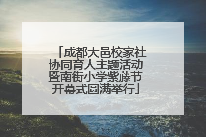 成都大邑校家社协同育人主题活动暨南街小学紫藤节开幕式圆满举行