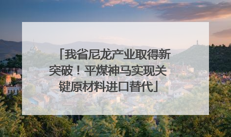 我省尼龙产业取得新突破！平煤神马实现关键原材料进口替代
