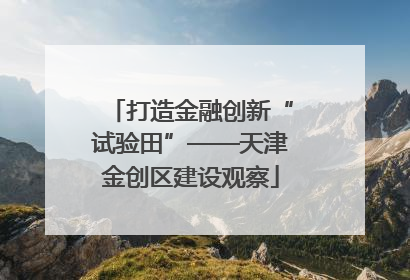 打造金融创新“试验田”——天津金创区建设观察