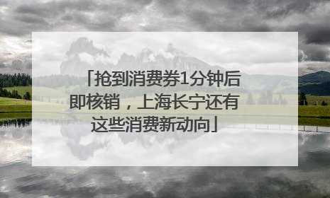 抢到消费券1分钟后即核销，上海长宁还有这些消费新动向
