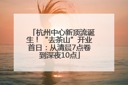杭州中心新顶流诞生！“去茶山”开业首日：从清晨7点卷到深夜10点