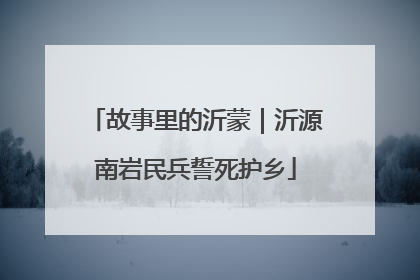 故事里的沂蒙｜沂源南岩民兵誓死护乡