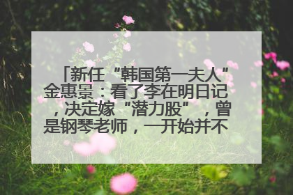 新任“韩国第一夫人”金惠景：看了李在明日记，决定嫁“潜力股”，曾是钢琴老师，一开始并不支持丈夫从政