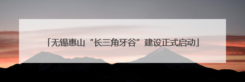 无锡惠山“长三角牙谷”建设正式启动
