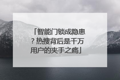 智能门锁成隐患？热搜背后是千万用户的夹手之痛