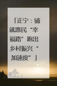 正宁：铺就惠民“幸福路”跑出乡村振兴“加速度”