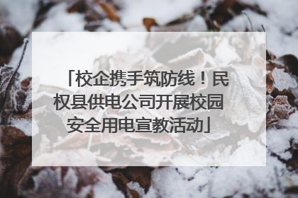 校企携手筑防线！民权县供电公司开展校园安全用电宣教活动