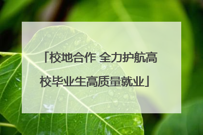校地合作 全力护航高校毕业生高质量就业