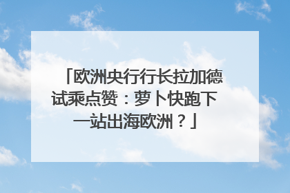 欧洲央行行长拉加德试乘点赞：萝卜快跑下一站出海欧洲？
