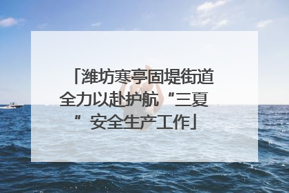 潍坊寒亭固堤街道全力以赴护航“三夏”安全生产工作