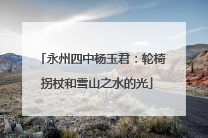 永州四中杨玉君：轮椅拐杖和雪山之水的光