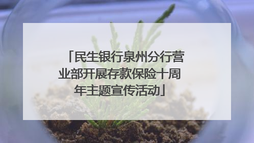 民生银行泉州分行营业部开展存款保险十周年主题宣传活动