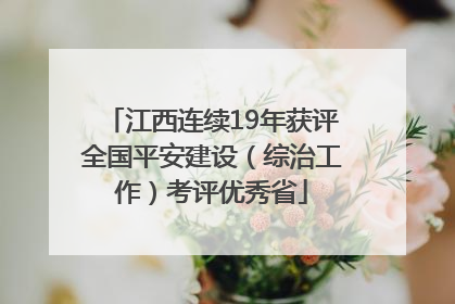 江西连续19年获评全国平安建设（综治工作）考评优秀省