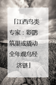 江西鸟类专家：彩鹮筑巢或撬动全年观鸟经济链