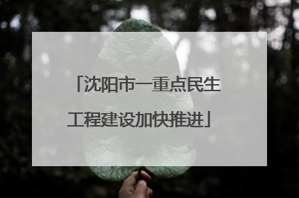 沈阳市一重点民生工程建设加快推进