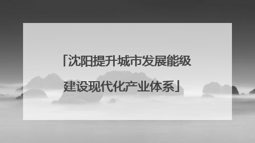 沈阳提升城市发展能级 建设现代化产业体系