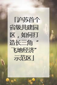沪苏首个省级共建园区，如何打造长三角“飞地经济”示范区