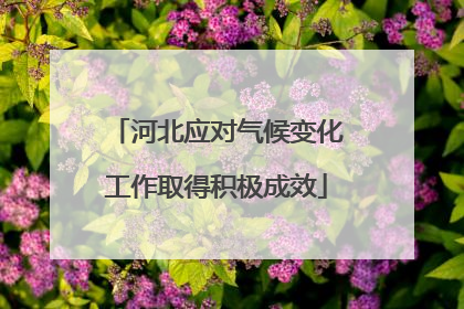 河北应对气候变化工作取得积极成效