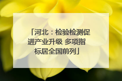 河北：检验检测促进产业升级 多项指标居全国前列